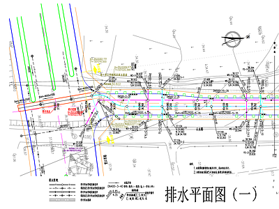 现代道路绿化 云水路排水工程 街道 施工图