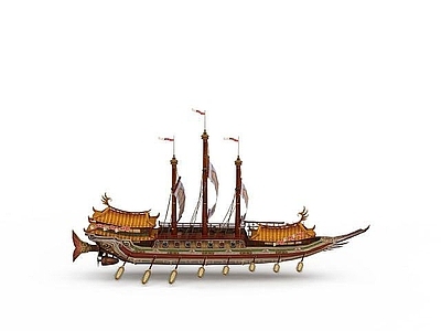 现代船 古代大型手划船