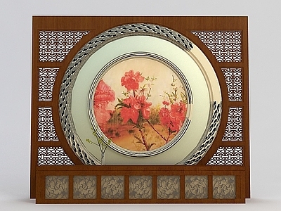 现代挂件 中式壁画背景墙