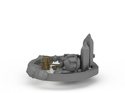 现代其他景观小品 室外假山喷泉