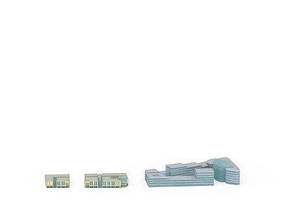 现代其他建筑外观 蓝色建筑群