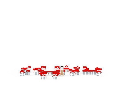 现代其他建筑外观 时尚红色楼房