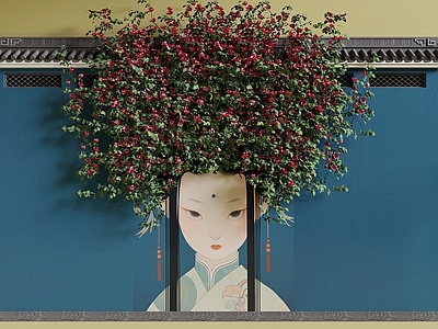 藤蔓 墙绘 鲜花美陈 蔷薇 花墙藤蔓 鲜花墙绘