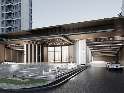 现代小区建筑 小区建筑大门 住宅建筑大门 建筑门厅 小区门厅
