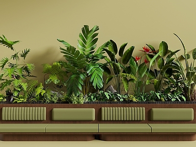植物堆 卡座 植物造景 花池 植物花箱隔断 卡座沙发