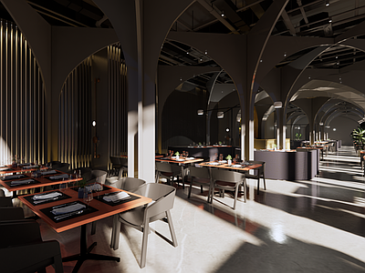现代工业自助餐厅 现代工业感自助餐