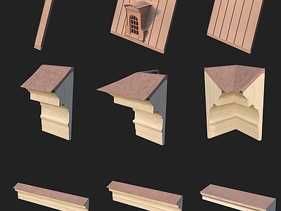 现代其他局部构件 建筑构件屋檐石膏
