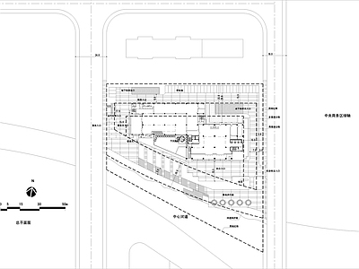 现代极简办公楼建筑 工商办公技术总图 办公楼平面图 平面图