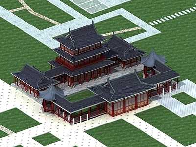 中式古建 寺庙 古建筑 宫殿