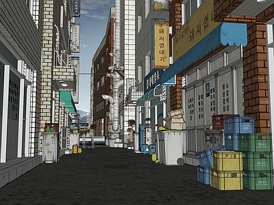 现代新中式商业景观 老旧菜市场市场 怀旧复古八十年代 酒吧夜市文创集市 赛博朋克 老旧小区