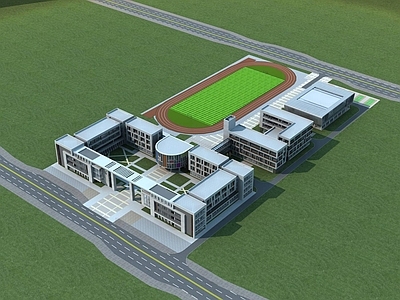 现代学校外观 铜梁实验小学 学校建筑