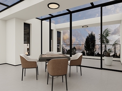 现代阳台 休闲阳台 阳光房