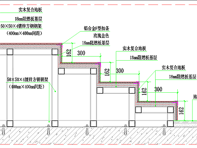 结构节点图 钢构件舞台大样图 舞台台阶大样图 施工图 结构节点图