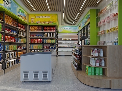 现代便利店 便利店 超市 货架 收银柜