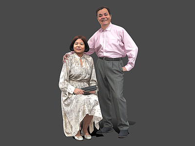 多人 夫妻 扫描人 中年人 写实人 扫描夫妻