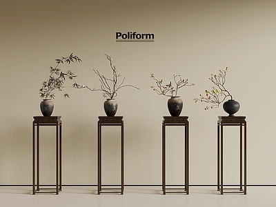 中古花架 中古风花架 花瓶 花卉花艺 干枝盆景