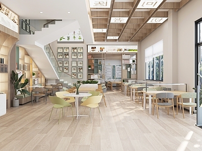 现代新中式图书馆 新中式阅览室 图书室 图书馆
