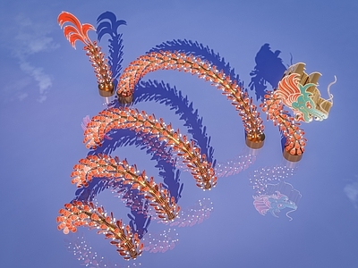 现代中式艺术装置 龙雕塑 景观装置 室内艺术装置 广场美陈 互动装置