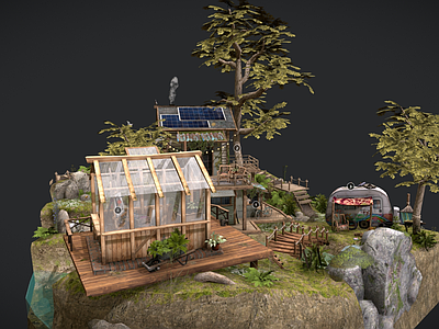 现代艺术风格建筑 生态天堂 园林小屋 农家院 森林小屋 度假小屋