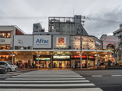 现代街道外景 街道夜景 商业街外景
