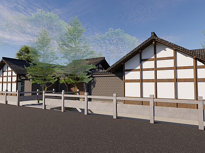 中式中古四合院 中式四合院 中式屋檐 中式庭院