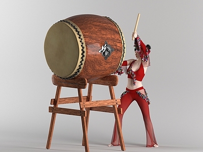 现代中国风打鼓美女