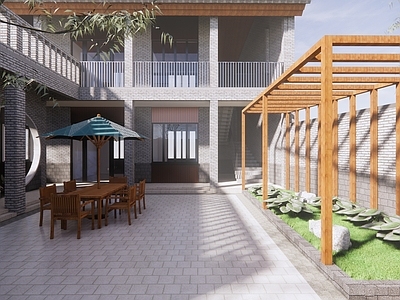 新中式乡村民房 度假别墅 自建房