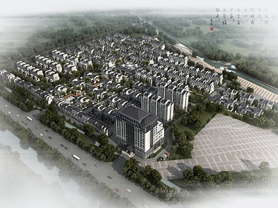 中式高层住宅 盘锦乐府江南住宅 住宅小区 居住区规划