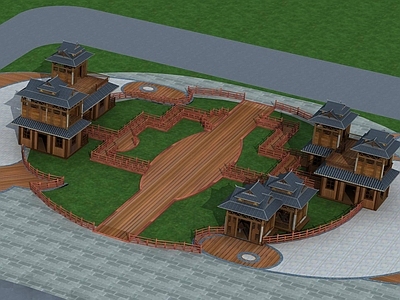 中式艺术风格建筑 中式景观建筑
