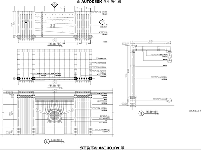 新中式廊架 景观廊架二详图 单臂廊架 钢结构廊架 施工图