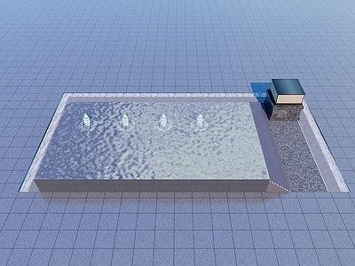 新中式水景 镜面水景 喷泉 跌水 庭院水景
