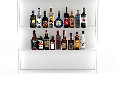 现代厨具 现代白色酒柜