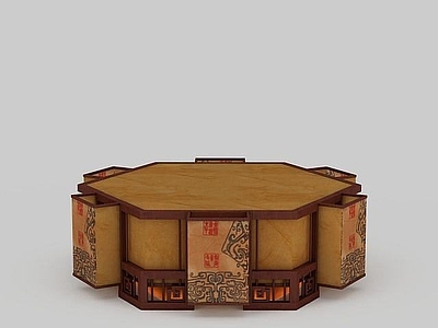 现代封闭式厨房 中式木制灯具