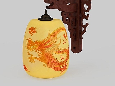 现代封闭式厨房 中国龙吊灯