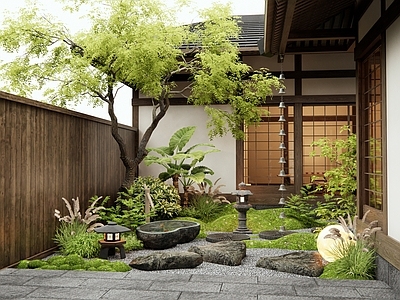 新中式禅意庭院 杂木庭院 植物造景 雨链 水钵 苔藓微地形