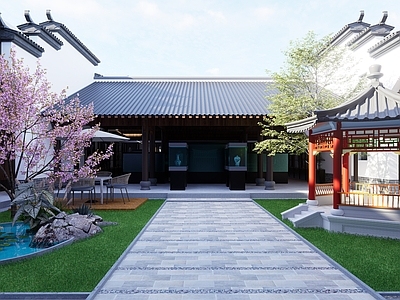 新中式风格建筑 徽派建筑
