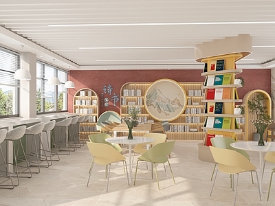 现代图书馆 书吧 书房 咖啡书吧 阅览室 图书室