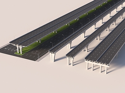 现代其他景观 高架组合 小箱梁高架 现代风格道路 高度公路 通车平桥