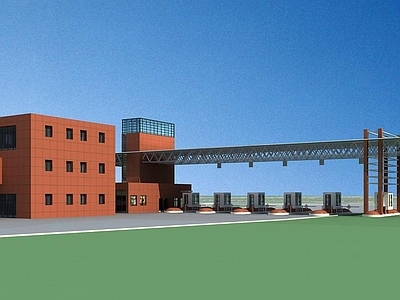 现代车站外观 收费站 交通建筑