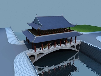 中式桥 廊桥 桥建筑