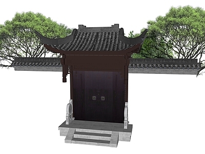 新中式现代庭院门 庭院门