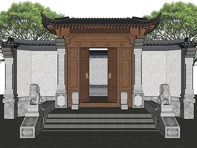 新中式庭院门 庭院门