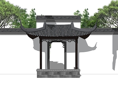 新中式庭院门 庭院门
