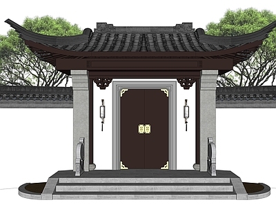 新中式庭院门 庭院门