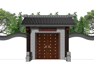 新中式庭院门 庭院门