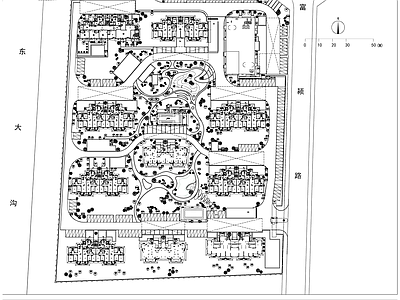 示范区景观 住宅小区室外景观 施工图
