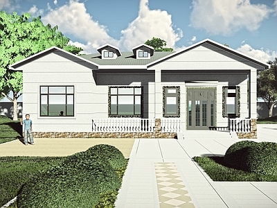 新中式现代乡村民房 住宅 私人庭院 民房 自建房