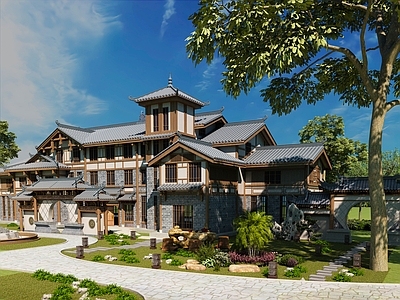 中式中古古建 古建 庄园