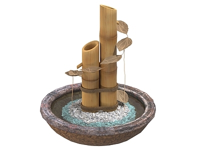 现代中式其他景观小品 水景 水池 小品 园林景观 假山 园林水景