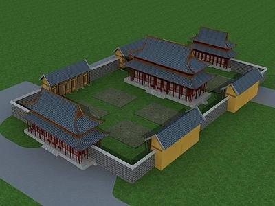 中式古建 寺庙 古建筑